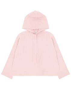 FELPINA CORTA IN 100% CASHMERE RIB CON CAPPUCCIO "ENISA"...