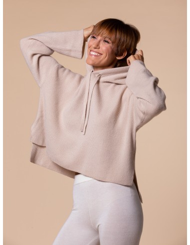 FELPINA CORTA IN 100% CASHMERE RIB CON...