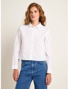 CAMICIA CROP IN COTONE BIOLOGICO - BIANCO