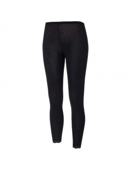 LEGGINGS DONNA IN LANA-SETA CON PIZZO