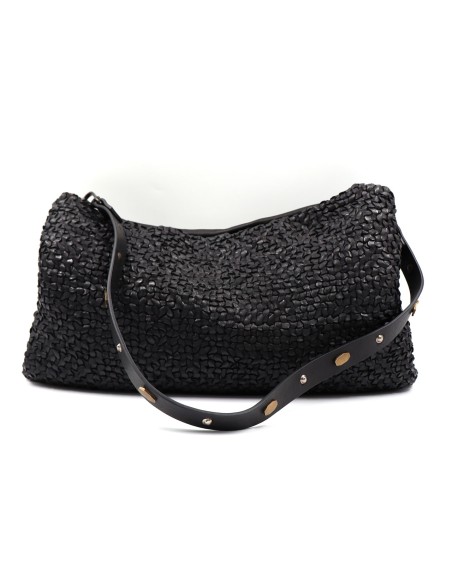 BORSA BUSTINA MEDIA IN PELLE DI VITELLO INTRECCIATA "GROOVE"