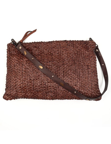 BORSA BUSTINA MEDIA IN PELLE DI VITELLO INTRECCIATA "GROOVE"