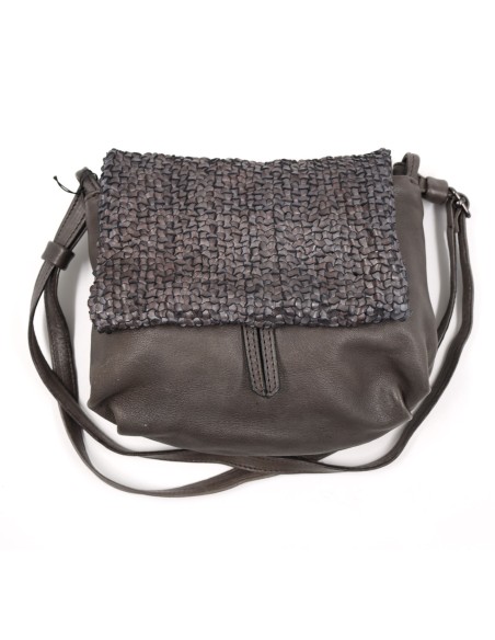 BORSETTA PICCOLA A TRACOLLA IN PELLE DI VIRELLO INTRECCIATA "GROOVE"