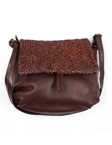 BORSETTA PICCOLA A TRACOLLA IN PELLE DI VIRELLO INTRECCIATA "GROOVE"