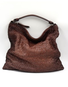 BORSA GRANDE INTRECCIATA IN PELLE DI VITELLO "GROOVE"