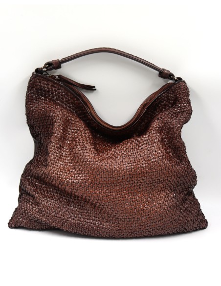 BORSA GRANDE INTRECCIATA IN PELLE DI VITELLO "GROOVE"