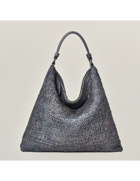 BORSA GRANDE INTRECCIATA IN PELLE DI VITELLO "GROOVE"