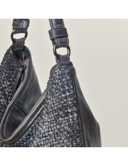 BORSA GRANDE INTRECCIATA IN PELLE DI VITELLO "GROOVE"