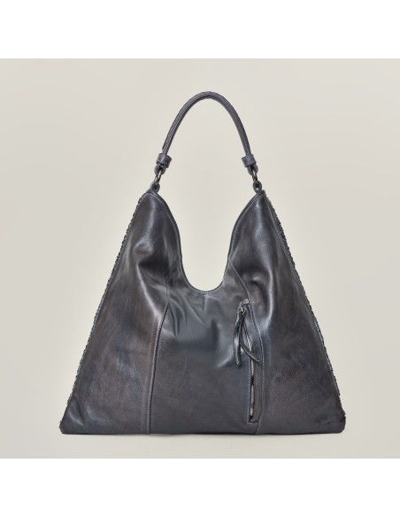 BORSA GRANDE INTRECCIATA IN PELLE DI VITELLO "GROOVE"