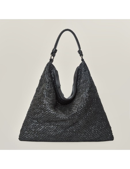 BORSA GRANDE INTRECCIATA IN PELLE DI VITELLO "GROOVE"