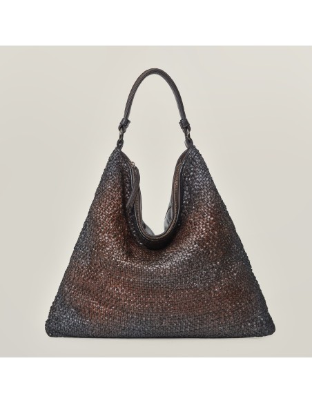 BORSA GRANDE INTRECCIATA IN PELLE DI VITELLO "GROOVE"