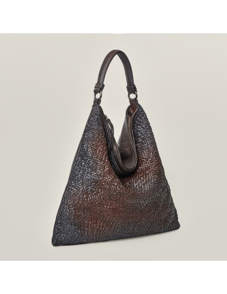 BORSA GRANDE INTRECCIATA IN PELLE DI VITELLO "GROOVE"