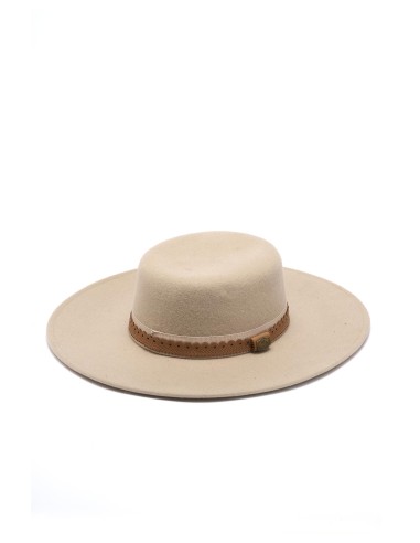 CAPPELLO IN LANA CON CINTA IN PELLE "BOHO"