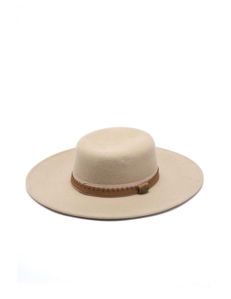 CAPPELLO IN LANA CON CINTA IN PELLE "BOHO"