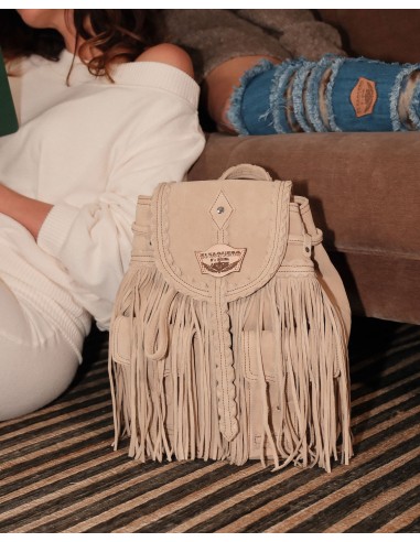 ZAINO ARTIGIANALE IN PELLE SCAMOSCIATA CON...