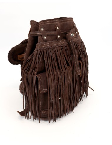 ZAINO ARTIGIANALE IN PELLE SCAMOSCIATA CON...