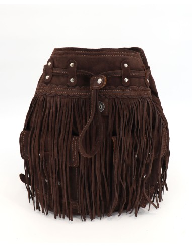 ZAINO ARTIGIANALE IN PELLE SCAMOSCIATA CON...