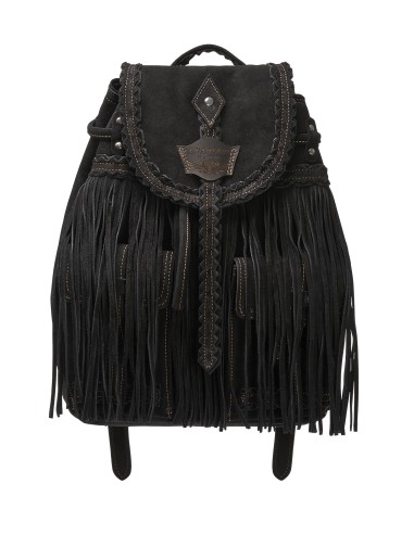 ZAINO ARTIGIANALE IN PELLE SCAMOSCIATA CON...