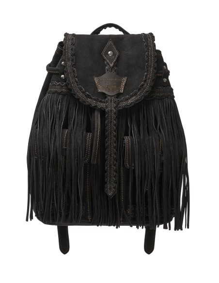 ZAINO ARTIGIANALE IN PELLE SCAMOSCIATA CON FRANGE "MERMAID"