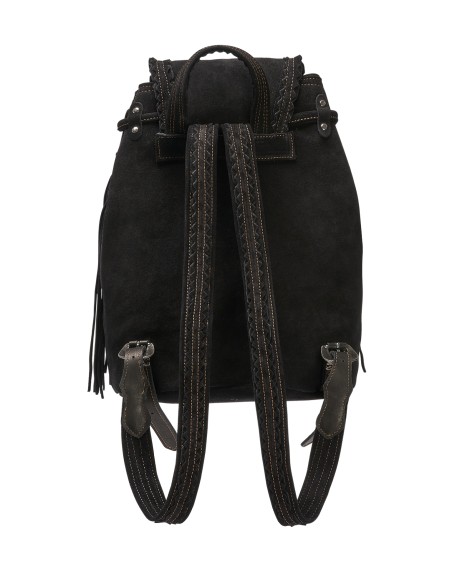 ZAINO ARTIGIANALE IN PELLE SCAMOSCIATA CON FRANGE "MERMAID"