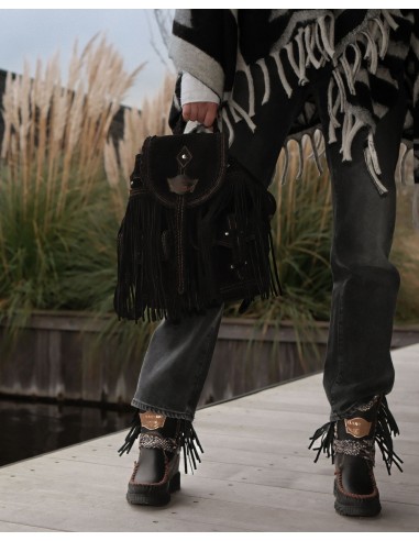 ZAINO ARTIGIANALE IN PELLE SCAMOSCIATA CON...