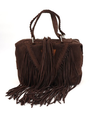 BORSA BAULETTO INDIANINO IN PELLE SCAMOSCIATA...