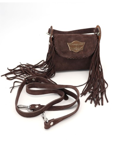 BORSETTA ARTIGIANALE IN PELLE SCAMOSCIATA CON...