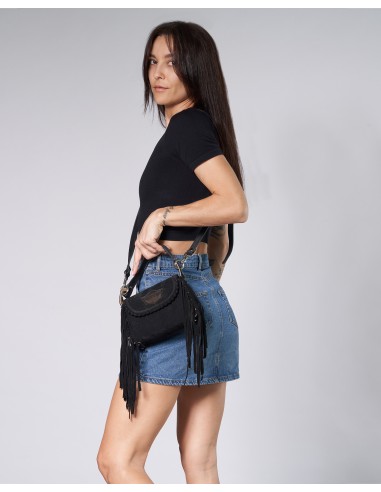 BORSETTA ARTIGIANALE IN PELLE SCAMOSCIATA CON...