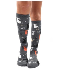 CALZINI LUNGHI IN BAMBU' BAMBINI "GATTI" - ANTRACITE