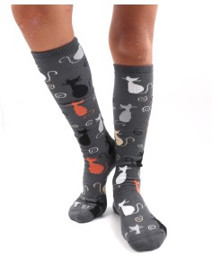 CALZINI LUNGHI IN BAMBU' BAMBINI "GATTI" - ANTRACITE 2