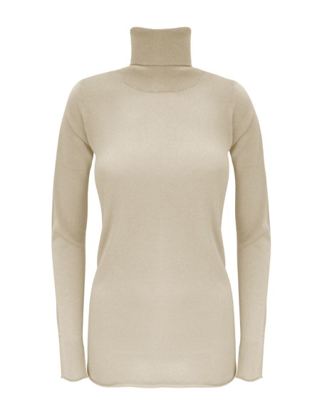 CASHMIRETTA COLLO ALTO IN SETA E CASHMERE "ELENA"