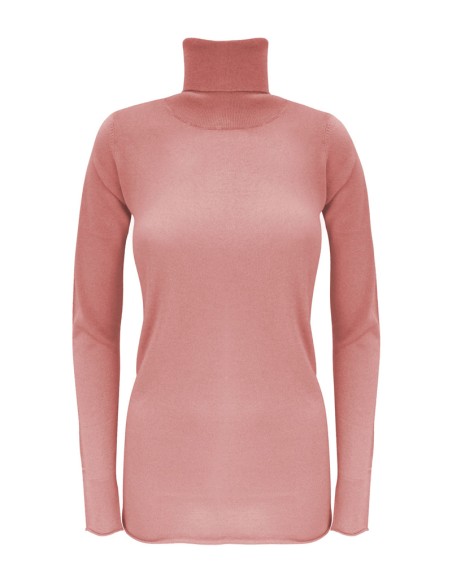 CASHMIRETTA COLLO ALTO IN SETA E CASHMERE "ELENA"