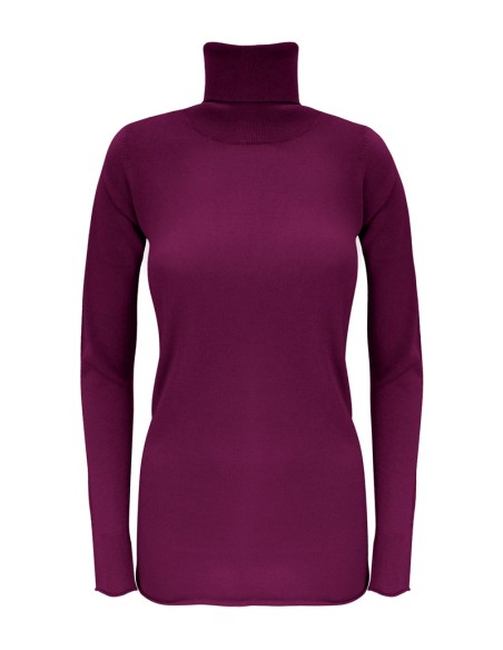 CASHMIRETTA COLLO ALTO IN SETA E CASHMERE "ELENA"