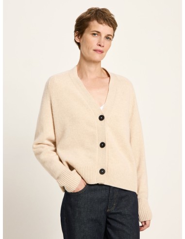 CARDIGAN IN LANA E CASHMERE TAGLIA S COLORE SABBIA