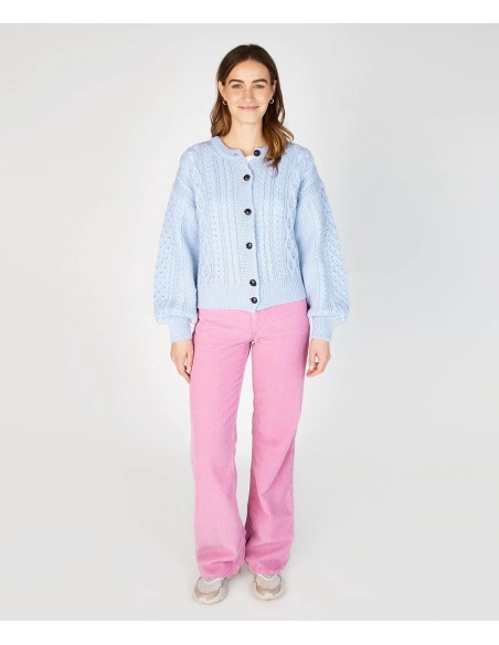 CARDIGAN MORBIDO IN LANA IRLANDESE "CLOVER"