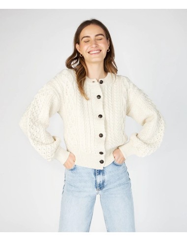 CARDIGAN MORBIDO IN LANA IRLANDESE "CLOVER"