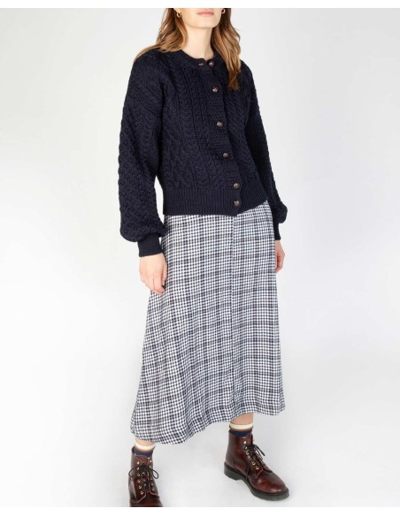 CARDIGAN MORBIDO IN LANA IRLANDESE "CLOVER"