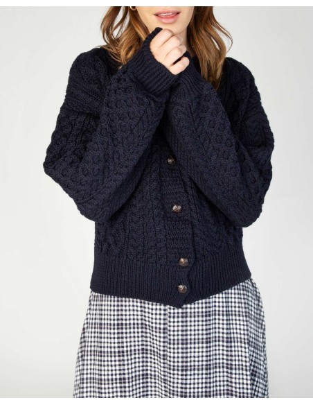 CARDIGAN MORBIDO IN LANA IRLANDESE "CLOVER"