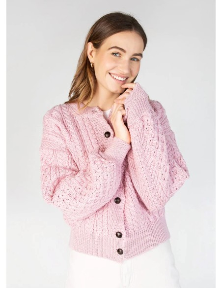 CARDIGAN MORBIDO IN LANA IRLANDESE "CLOVER"