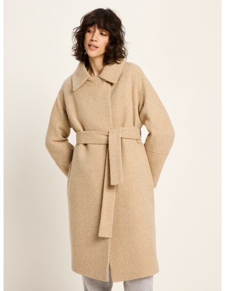 CAPPOTTO DONNA IN PURA LANA VERGINE CON CINTURA