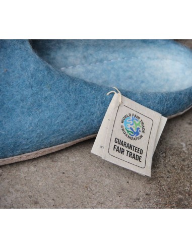 PANTOFOLA IN LANA CON SUOLA IN NAPPA