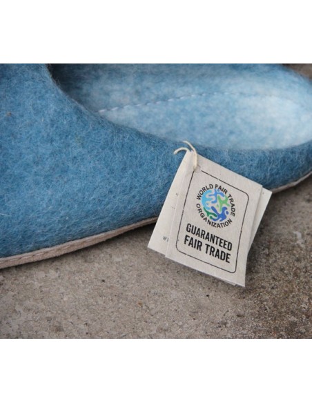 PANTOFOLA IN LANA CON SUOLA IN NAPPA