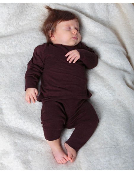 CASHMIRETTA BABY MANICA LUNGA IN SETA E CASHMERE .