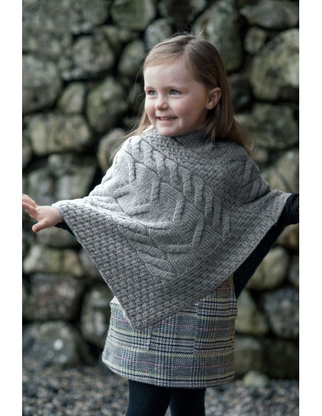 PONCHO ARAN KIDS IN LANA SUPERSOFT