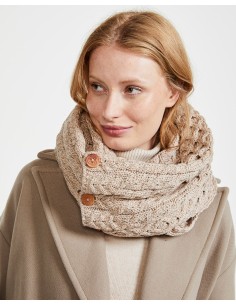 SCIARPA INFINITY LOOP IN LANA IRLANDESE CON BOTTONI - CORDA