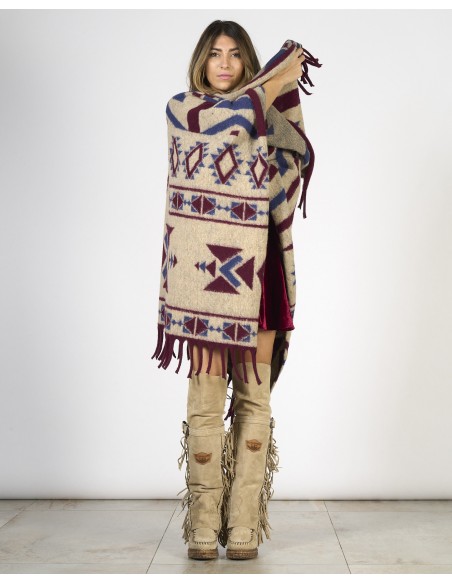 PONCHO / MANTELLA IN LANA CON FRANGE "CAPE"