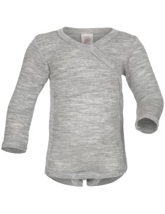 BODY NASCITA IN LANA-SETA INCROCIATO - GRIGIO