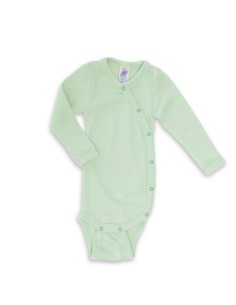 BODY NASCITA IN LANA-SETA INCROCIATO - MENTA