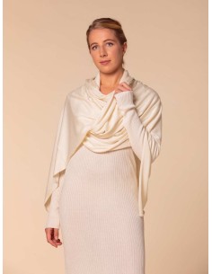 STOLA CASHMIRETTA IN SETA E CASHMERE - BIANCO