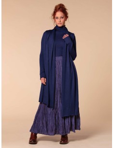 STOLA CASHMIRETTA IN SETA E CASHMERE - NAVY